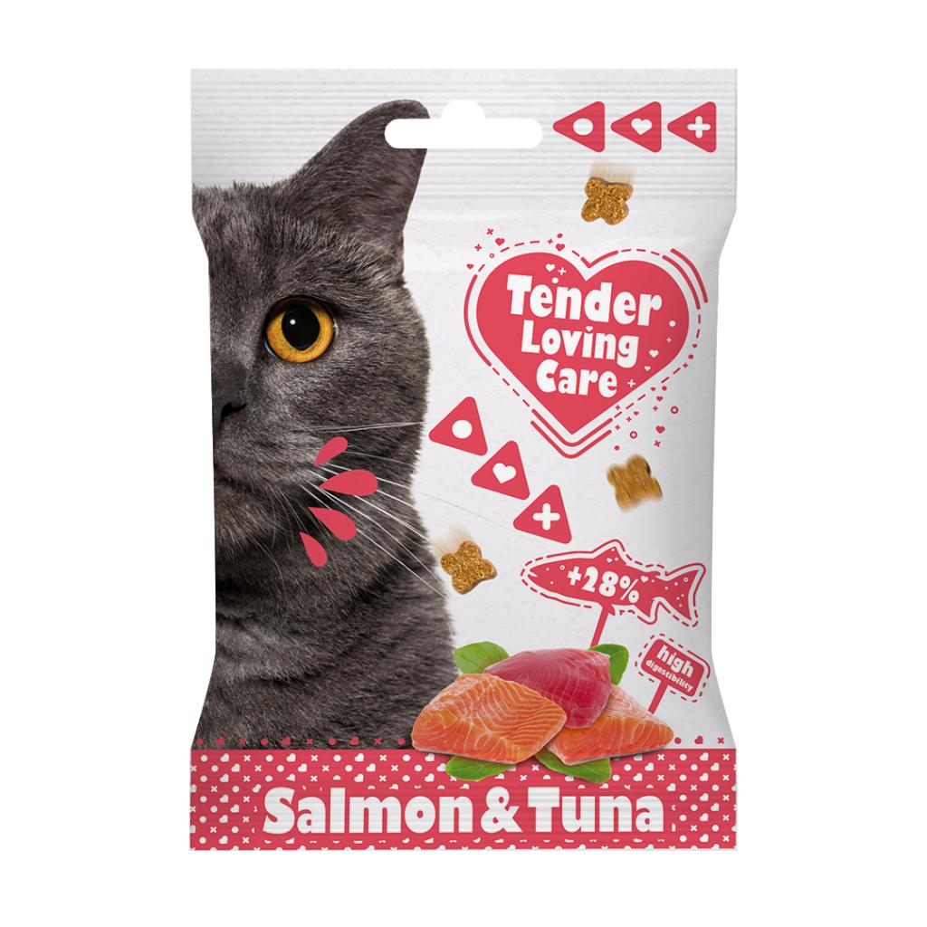Billede af TLC Soft snack med laks og tun til katte - 50 gram